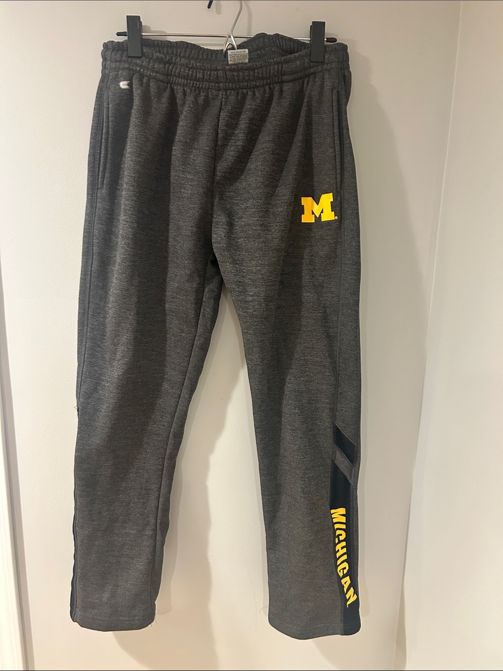 Champion Dark Gray Joggers with Yellow Michigan 'M'